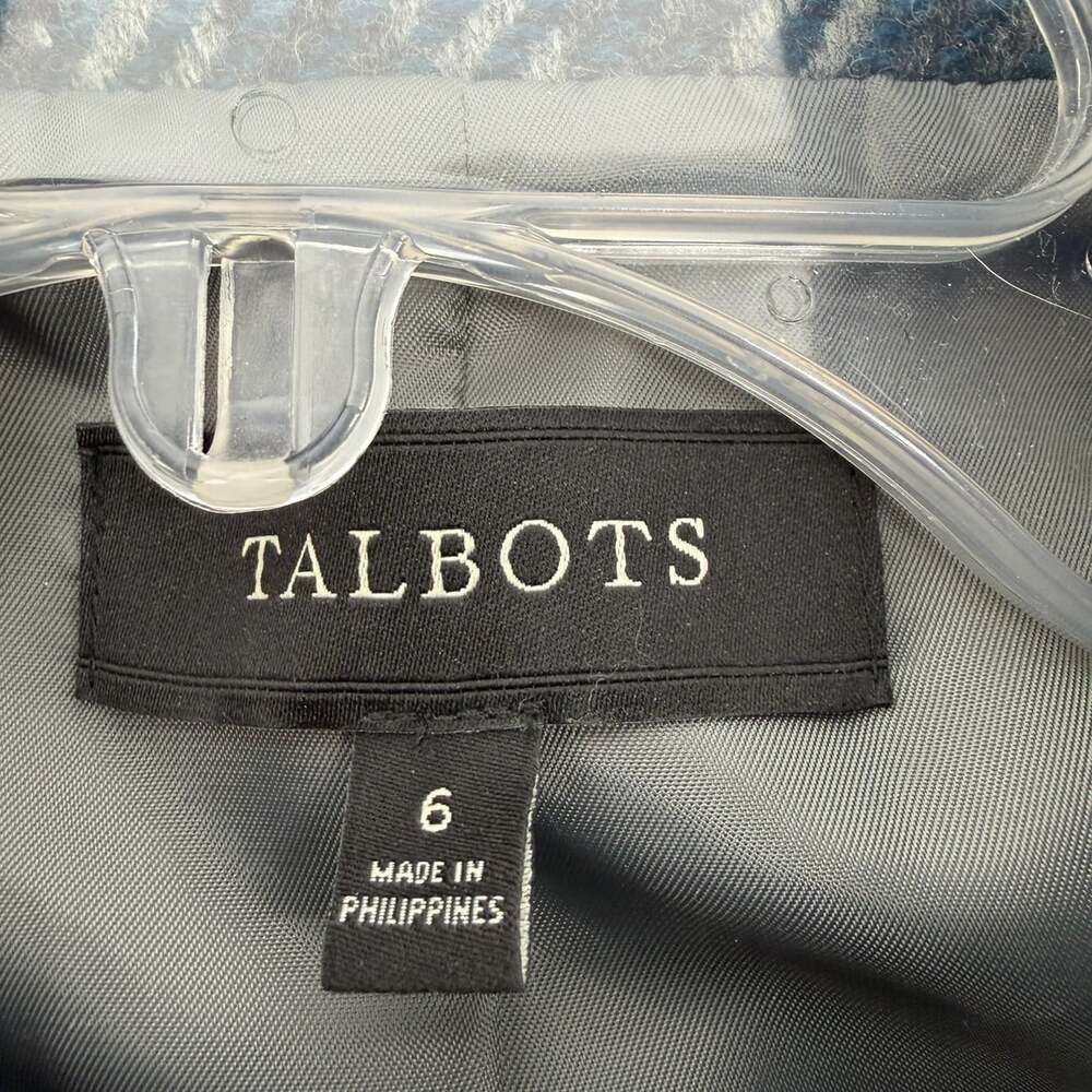 Talbots Wool Blend Blue Plaid Coat Women's Size 6 Business Workwear - Picture 7 of 12